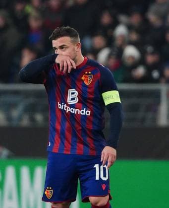 06 11 2025 Basel Switzerland Stadium St Jakob Park Soccer Men Season 2025 2026 Europa League FC Basel FCS Bucharest 3 1 Picture Xherdan Shaqiri FC Basel Single Picture Action