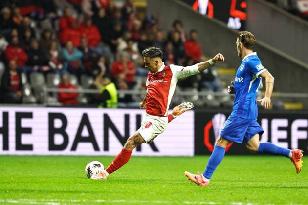 Rodrigo Zalazar (Braga), NOVEMBER 6, 2025 - Football Soccer : UEFA Europa League league phase match day 4 between SC Braga - KRC Genk at the Estadio Municipal de Braga in Braga, Portugal. Noxthirdxpartyxsales  aflo_309576650