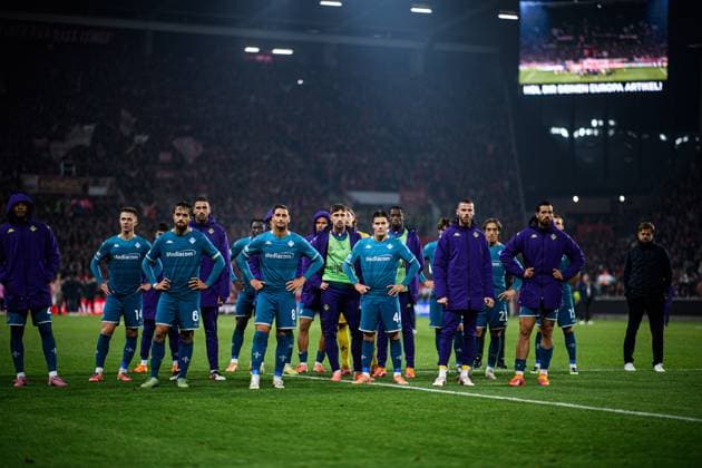 MAINZ, GERMANY - 6 NOVEMBER, 2025: - The football match of UEFA Conference League 1. FSV Mainz 05 vs ACF Fiorentina at Mewa Arena.  Copyright: xVITALIIxKLIUIEVx