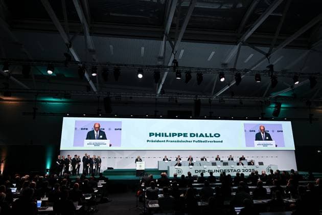 GER, Philippe Diallo President, French Football Federation speaks at the 45 Ordinary DFB Bundestag at the DFB Campus in Frankfurt am Main, 7 11 2025 45 Ordinary DFB Bundestag in Frankfurt am Main Frankfurt am Main Copyright: xEibner-Pressefoto FlorianxWiegandx EP_FWD