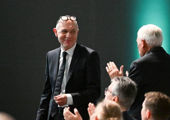 07 11 2025, xsltx, Football DFB Media Dates, DFB Bundestag v l Bernd Neuendorf DFB President immediately after his re-election DFL DFB REGULATIONS PROHIBIT ANY USE OF PHOTOGRAPHS as IMAGE SEQUENCES and or QUASI VIDEO