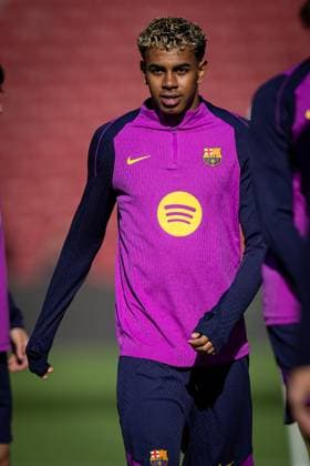 Lamine Yamal FC Barcelona looks on during FC Barcelona™s first training at Spotify Camp Nou following its renovation At Spotify Camp Nou in Barcelona, , Spain, on November 07 2025 Photo by Felipe Mondino Copyright: x@FELIPExMONDINOx