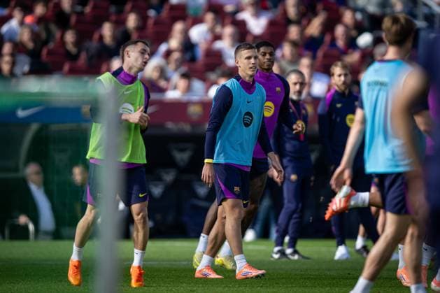 Dani Olmo FC Barcelona seen during FC Barcelona™s first training at Spotify Camp Nou following its renovation At Spotify Camp Nou in Barcelona, , Spain, on November 07 2025 Photo by Felipe Mondino Copyright: x@FELIPExMONDINOx