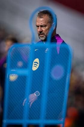 Head Coach Hansi Flick FC Barcelona in action during FC Barcelona™s first training at Spotify Camp Nou following its renovation At Spotify Camp Nou in Barcelona, , Spain, on November 07 2025 Photo by Felipe Mondino Copyright: x@FELIPExMONDINOx