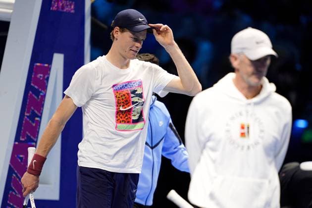Jannik Sinner (Italy) during practice on the central court of the Inalpi Arena Turin, Italy, where the ATP, Tennis Herren Finals will begin on Sunday, Nov. 9 - - Friday, November 7, 2024.  Copyright: xMarcoxAlpozzi LaPressex