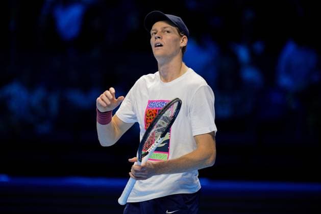 Jannik Sinner (Italy) during practice on the central court of the Inalpi Arena Turin, Italy, where the ATP, Tennis Herren Finals will begin on Sunday, Nov. 9 - - Friday, November 7, 2024.  Copyright: xMarcoxAlpozzi LaPressex