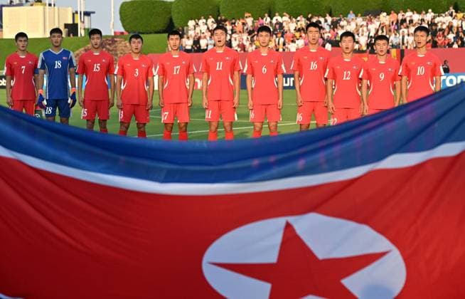 Germany v Korea DPR : Group G - FIFA U-17 World Cup Qatar 2025 Starting players of Korea DPR line up prior to the FIFA U-17 World Cup Qatar 2025 Group G match between Germany and Korea DPR in Doha, Qatar, on November 7, 2025. DOHA Qatar Copyright: xNOUSHADx