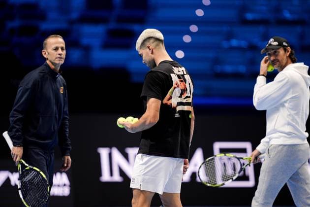 Carlos Alcaraz (Spain) during practice on the central court of the Inalpi Arena Turin, Italy, where the ATP, Tennis Herren Finals will begin on Sunday, Nov. 9 - - Friday, November 7, 2024.  Copyright: xMarcoxAlpozzi LaPressex