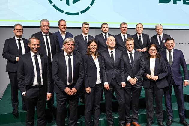 07 11 2025, xsltx, Football DFB Media Dates, DFB Bundestag v l The newly elected Presidium of the DFB DFL DFB REGULATIONS PROHIBIT ANY USE OF PHOTOGRAPHS as IMAGE SEQUENCES and or QUASI VIDEO