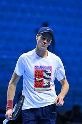 2025 Nitto ATP, Tennis Herren Finals - Practice Day - Turin Jannik Sinner (ITA) during practice at the 2025 Nitto ATP Finals in Turin, Italy on November 7, 2025. Photo by Corinne Dubreuil ABACAPRESS.COM Turin Italy  Copyright: xDubreuilxCorinne ABACAx