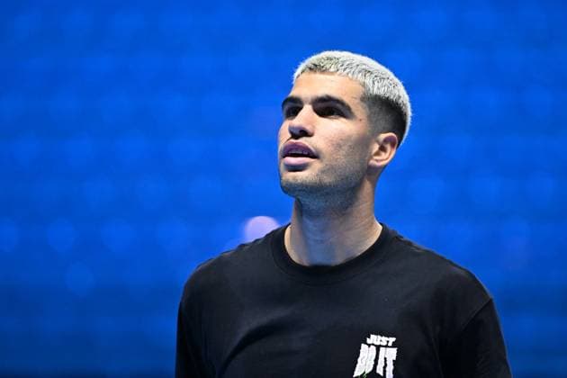 2025 Nitto ATP, Tennis Herren Finals - Practice Day - Turin Carlos Alcaraz (ESP) during practice at the 2025 Nitto ATP Finals in Turin, Italy on November 7, 2025. Photo by Corinne Dubreuil ABACAPRESS.COM Turin Italy  Copyright: xDubreuilxCorinne ABACAx