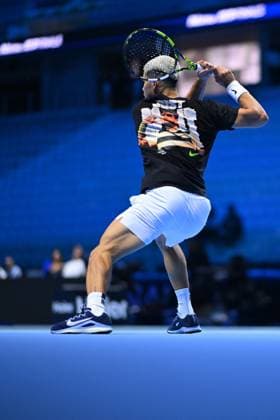2025 Nitto ATP, Tennis Herren Finals - Practice Day - Turin Carlos Alcaraz (ESP) during practice at the 2025 Nitto ATP Finals in Turin, Italy on November 7, 2025. Photo by Corinne Dubreuil ABACAPRESS.COM Turin Italy  Copyright: xDubreuilxCorinne ABACAx