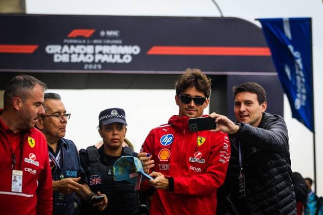 Primeiro dia de treinos para GP Brasil F1 SaO PAULO, SP - 07.11.2025: PRIMEIRO DIA DE TREINOS PARA GP BRASIL F1 - First day of practice this Friday (07) for the Formula 1 Brazilian Grand Prix in Sao Paulo, which will take place this weekend at the JosÃ Carlos Pace racetrack in Interlagos, south of the city of Sao Paulo. In the photo, Scuderia Ferrari HP driver, Charles Leclerc (16). (Photo: Aloisio Mauricio Fotoarena) x2837209x  AloisioxMauricio