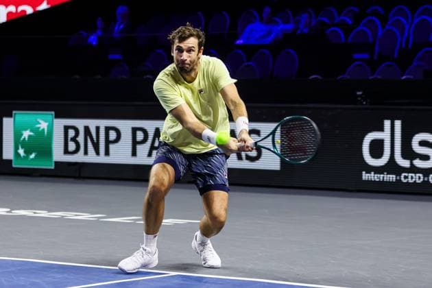 Moselle Open : tournoi de tennis, à Metz PHOTOPQR LE REPUBLICAIN LORRAIN Hugo AZMANI ; Metz ; 07 11 2025 ; Moselle Open : 22e édition du tournoi de tennis, aux Arènes, à Metz; Quentin Halys (FRA) et Pierre-Hugues Herbert (FRA), lors de leur match en demi-finale double contre Sander Arends et Luke Johnson Metz Moselle Lorraine France  Copyright: xPHOTOPQR LExREPUBLICAINxLORRAIN xHugoxAZMANIx 20251107RBL2396 20251107RBL2396