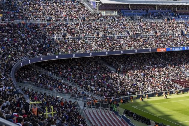 FC Barcelona, Barca opens its doors for fans during training day in Spotify Camp Nou Stadium of Barcelona BARCELONA, SPAIN - NOVEMBER 7: Fans of FC Barcelona are seen at the tribune during the training day of FC Barcelona as it opens doors for the fans at the Spotify Camp Nou stadium on November 07, 2025 in Barcelona, Spain. Adria Puig Anadolu Barcelona Spain. Editorial use only. Please get in touch for any other usage.  Copyright: x2025xAnadoluxAdriaxPuigx
