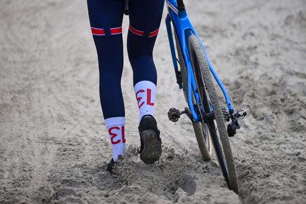 2025 UEC Cyclo-Cross EC - Media Activities MIDDELKERKE, BELGIUM - NOVEMBER 07 : Illustration picture showing some riders socks with the number 13 on pictured during a official training session prior to the 2025 UEC Cyclo-Cross European Championships on November 07, 2025 in Middelkerke, Belgium, 07 11 2025 Middelkerke Belgium  Copyright: xNicoxVereeckenx