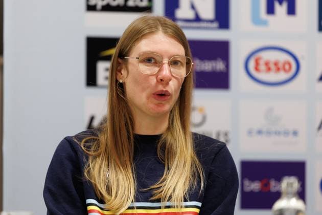 Belgian Jinse Peeters pictured during a press conference, PK, Pressekonferenz ahead of the UEC Cyclocross European championships, Friday 07 November 2025, Middelkerke. The European cyclocross championships take place on 8 and 9 November. KURTxDESPLENTER  x139962375x