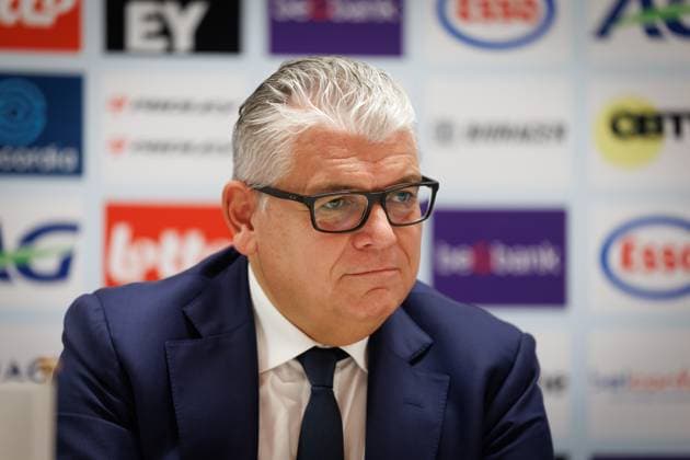 Chairman of the UEC Enrico Dela Casa pictured during a press conference, PK, Pressekonferenz ahead of the UEC Cyclocross European championships, Friday 07 November 2025, Middelkerke. The European cyclocross championships take place on 8 and 9 November. KURTxDESPLENTER  x139962546x