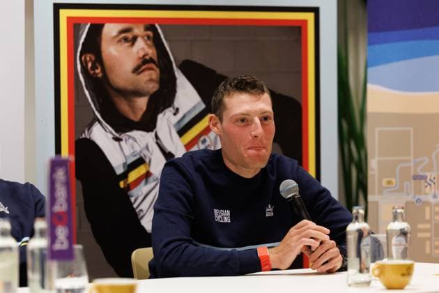 Belgian Joran Wyseure pictured during a press conference, PK, Pressekonferenz ahead of the UEC Cyclocross European championships, Friday 07 November 2025, Middelkerke. The European cyclocross championships take place on 8 and 9 November. KURTxDESPLENTER  x139963021x
