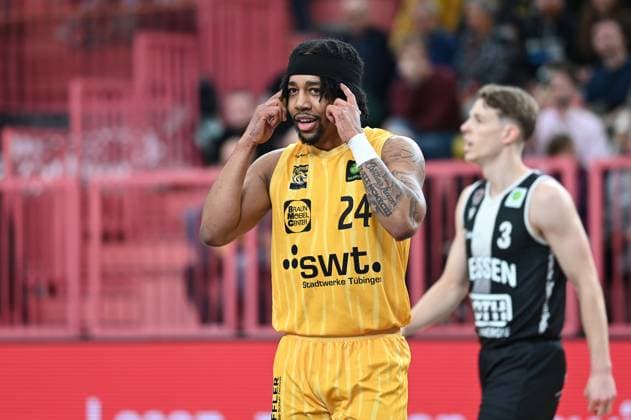 JaCobi Wood Tigers Tuebingen, 24 GER, Tigers Tuebingen vs Giessen 46ers, Basketball, Men, Pro A, 2 Barmer Basketball Bundesliga, Season 2025 2026, 07 11 2025 GER, Tigers Tuebingen vs Giessen 46ers, Basketball, Men, Pro A, 2 Barmer Basketball Bundesliga, Season 2025 2026, 07 11 2025 Tuebingen Copyright: xEibner-Pressefoto NicolasxWoernx EP_NWN