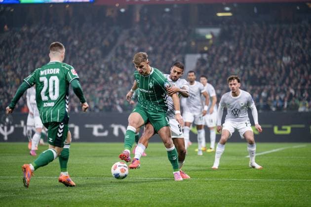 Football, 1st BL, SV Werder Bremen - VfL Wolfsburg