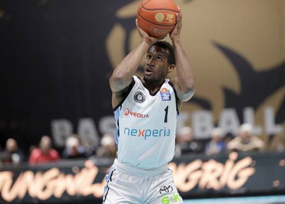 Carlos Stewart Jr Veolia Towers Hamburg Basketball, Men, Season 2025 2026, easyCredit Basketball Bundesliga, Basketball Loewen Braunschweig vs Veolia Towers Hamburg