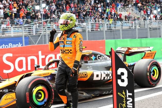 Formula 1 MSC Cruises Grande Premio de Sao Paulo 2025 07 11 2025, Autodromo Jose Carlos Pace, Interlagos, Formula 1 MSC Cruises Grande Premio de Sao Paulo 2025 , in the picture pole position for tomorrows sprint race for Lando Norris GBR , McLaren F1 Team nordphotoxGmbHx xBratic nph00250