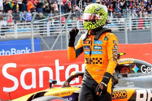 Formula 1 MSC Cruises Grande Premio de Sao Paulo 2025 07 11 2025, Autodromo Jose Carlos Pace, Interlagos, Formula 1 MSC Cruises Grande Premio de Sao Paulo 2025 , in the picture pole position for tomorrows sprint race for Lando Norris GBR , McLaren F1 Team nordphotoxGmbHx xBratic nph00250