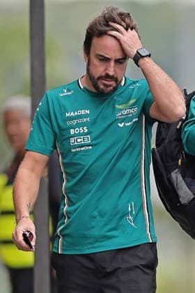 Sao Paulo, Brazil, 7th November 2025. Fernando Alonso (ESP) Aston Martin Aramco AMR25 Mercedes arrives in the Paddock during free practice of the F1 Grand Prix of Brazil at Autodromo Jose Carlos Pace  HeulerxAndrey