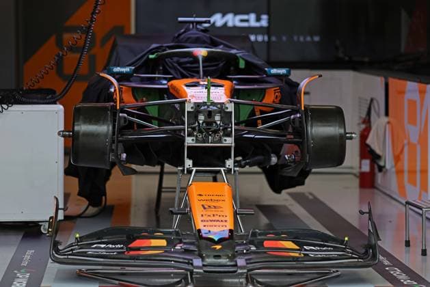 6th November 2925; Sao Paulo, Brazil; Mechanics prepare the car of LOscar Piastri (AUS) McLaren F1 Team MCL39 Mercedes in the Paddock ahead of the F1 Grand Prix of Brazil at Autodromo Jose Carlos Pace during free practice sessions  HeulerxAndrey