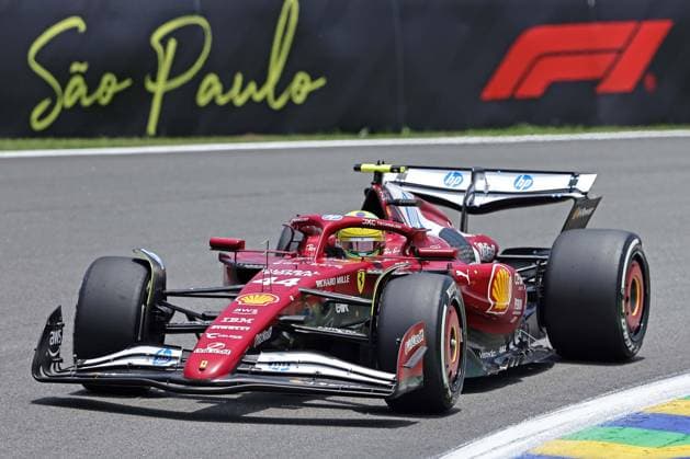 Sao Paulo, Brazil, 7th November 2025. Lewis Hamilton (GBR) Scuderia Ferrari SF-25 during free practice of the F1 Grand Prix of Brazil at Autodromo Jose Carlos Pace  HeulerxAndrey