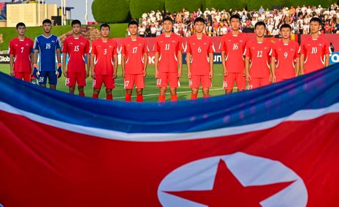 Germany v Korea DPR : Group G - FIFA U-17 World Cup Qatar 2025 Starting players of Korea DPR line up prior to the FIFA U-17 World Cup Qatar 2025 Group G match between Germany and Korea DPR in Doha, Qatar, on November 7, 2025. DOHA Qatar Copyright: xNOUSHADxTHEKKAYILx