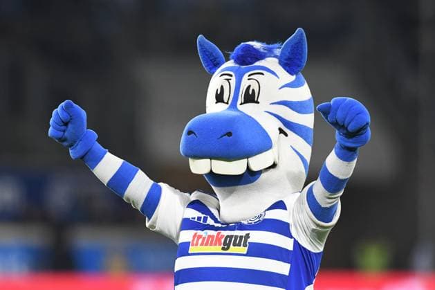 Mascot Ennatz MSV Duisburg cheers GER, MSV Duisburg vs SV Waldhof Mannheim 07, Football, 3 Liga, Matchday 14, Season 2025 2026, 07 11 2025 DFL DFB REGULATIONS PROHIBIT ANY USE OF PHOTOGRAPHS AS IMAGE SEQUENCES AND OR QUASI VIDEO GER, MSV Duisburg vs SV Waldhof Mannheim 07, Football, 3 Liga, Matchday 14, Season 2025 2026, 07 11 2025 Duisburg Copyright: xEibner-Pressefoto ThomasxThienelx EP_TTL