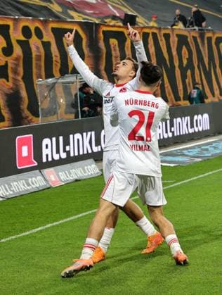 07 11 2025 Soccer Season 2025 2026 2 Soccer Bundesliga 12 Matchday SG Dynamo Dresden SGD 1 FC Nürnberg FCN Club Sportfoto Zink DaMa xdaxmax DFL regulations prohibit any use of photographs as image sequences and or quasi video only for editorial use Jubel Freude Torjubel nach Tor zum 0 1 Rafael Lubach 18, 1 FC Nürnberg FCN Berkay Yilmaz 21, 1 FC Nürnberg FCN jubelt freut sich Torschütze Rafael Lubach 18, 1 FC Nürnberg FCN