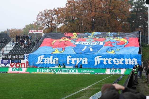 08 11 2025, Football, Men, Regionalliga Nord, Matchday 18, SV Meppen BSV Kickers Emden Fanblock Emden
