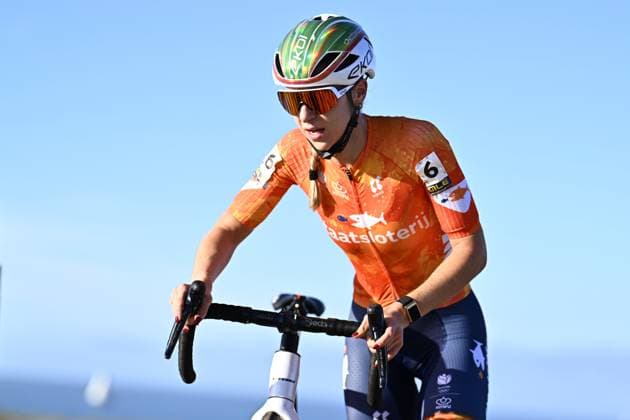 Dutch Inge van der Heijden pictured in action during the elite women race at the UEC Cyclocross European Championships, Saturday 08 November 2025, in Middelkerke. JASPERxJACOBS  x140184724x