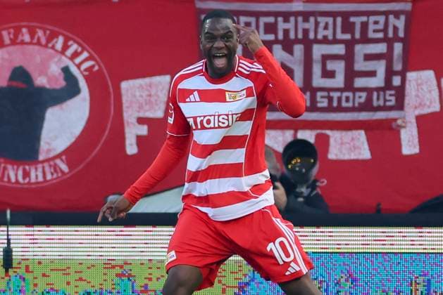 Ilyas Ansah (1. FC Union Berlin) jubelt, Bundesliga, 1. FC Union Berlin v FC Bayern München, Stadion An der Alten Försterei am 08. November 2025 in Berlin, Deutschland. (Foto von Marco Steinbrenner DeFodi Images) Ilyas Ansah (1. FC Union Berlin) cheers, Bundesliga, 1. FC Union Berlin v FC Bayern München, Stadion An der Alten Försterei, November 8, 2025 in Berlin, Germany. (Photo by Marco Steinbrenner DeFodi Images) DFL regulations prohibit any use of photographs as image sequences and or quasi-video.