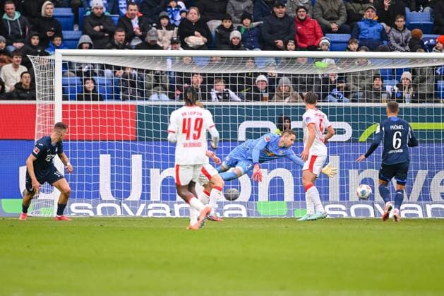 Tim Lemperle (1899 Hoffenheim) Torschuss zum 2:1 waehrend des spiels der Bundesliga zwischen TSG Hoffenheim und RB Leipzig, PreZero Arena am 08. November 2025 in Sinsheim, Deutschland. (Foto von Harry Langer DeFodi Images) +++ Tim Lemperle (1899 Hoffenheim) scores his team s second goal during the Bundesliga match between TSG Hoffenheim and RB Leipzig at PreZero Arena on November 8, 2025 in Sinsheim, Germany. (Photo by Harry Langer DeFodi Images) DFL regulations prohibit any use of photographs as image sequences and or quasi-video. (Photo by Harry Langer DeFodi Images) DFL regulations prohibit any use of photographs as image sequences and or quasi-video. Tim Lemperle 1899 Hoffenheim Torschuss zum 2 1 waehrend des spiels der Bundesliga zwischen TSG Hoffenheim und RB Leipzig, PreZero Arena am 08 November 2025 in Sinsheim, Germany Photo by Harry Langer DeFodi Images Tim Lemperle 1899 Hoffenheim scores his team s second goal during the Bundesliga match between TSG Hoffenheim and RB Leipzig at PreZero Arena on November 8, 2025 in Sinsheim, Germany Photo by Harry Langer DeFodi Images DFL regulations prohibit any use of photographs as image sequences and or quasi video Photo by Harry Langer DeFodi Images DFL regulations prohibit any use of photographs as image sequences and or quasi video