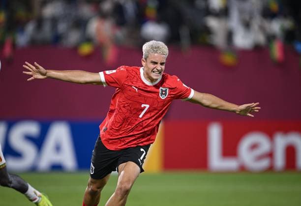 Football, Junior U 17 World Cup 2025 Doha Qatar Preliminary round 08 11 2025 Group L Mali Austria JUBEL Austria Goalscorer 0 3 Nicolas Jozepovic