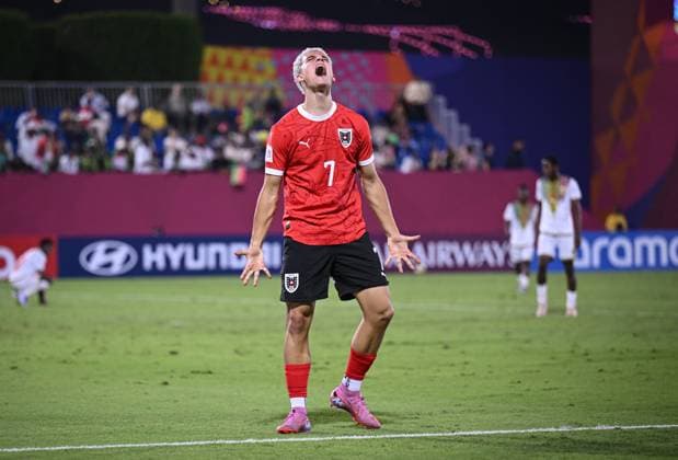 Football, Junior U 17 World Cup 2025 Doha Qatar Preliminary round 08 11 2025 Group L Mali Austria JUBEL Austria Goalscorer 0 3 Nicolas Jozepovic