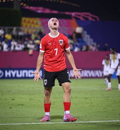 Football, Junior U 17 World Cup 2025 Doha Qatar Preliminary round 08 11 2025 Group L Mali Austria JUBEL Austria Goalscorer 0 3 Nicolas Jozepovic