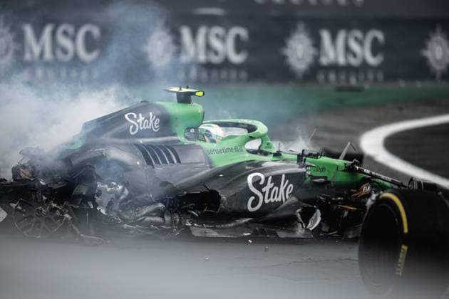 F1 - SAO PAULO GRAND PRIX 2025 05 BORTOLETO Gabriel (bra), Stake F1 Team Kick C45, action crash, accident, during the 2025 Formula 1 Grande Premio de Sao Paulo, 2025 Sao Paulo Grand Prix, 21th round of the 2025 FIA Formula One World Championship, WM, Weltmeisterschaft from November 7 to 9, 2025 on the Interlagos, in Sao Paulo, Brazil - Sao PauloBrazil Copyright: xDPPIx