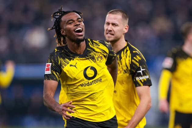 08 11 2025, 1 Bundesliga, Matchday 10, Hamburger SV Borussia Dortmund, Carney Chukwuemeka Borussia Dortmund celebrates the goal to 0 1, Hamburg Volksparkstadion Hamburg Germany xRHR PHOTO DEx Copyright: DennisxEwert RHR-FOTOx RHR-FOTO DE