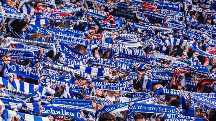 supporters of Schalke 04 during the 2. Bundesliga match between FC Schalke 04 and SV 07 Elversberg at Veltins-Arena on November 8, 2025 in Gelsenkirchen, Germany. (Photo by Marcel ter Bals MTB-Photo)