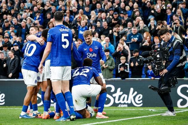 Everton v Fulham Premier League Idrissa Gueye of Everton scores his teams first goal during the Premier League match at the Hill Dickson Stadium, Liverpool UK Newspapers OUT Copyright: xMaxxTomlinsonx FIL-22480-0044
