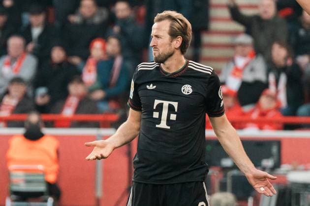 Germany, Football, 1 Bundesliga 2025 26, 10 Matchday 1 FC Union Berlin v FC Bayern Munich Stadion an der alten Försterei Berlin Harry Kane Bayern, 9 Copyright: xJamesxZabelx