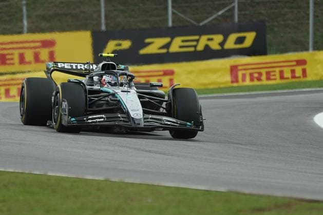 November 8, 2025, Sao Paulo, Sao Paulo, Brazil: MercedesÃ¢â‚¬â ¢s KIMI ANTONELLI from Italy, competing during the Sprint race of the Formula 1 Brazilian Grand Prix, at the Interlagos Circuit in Sao Paulo, Brazil. Sao Paulo Brazil - ZUMAl146 20251108_aaf_l146_001 Copyright: xPauloxLopesx