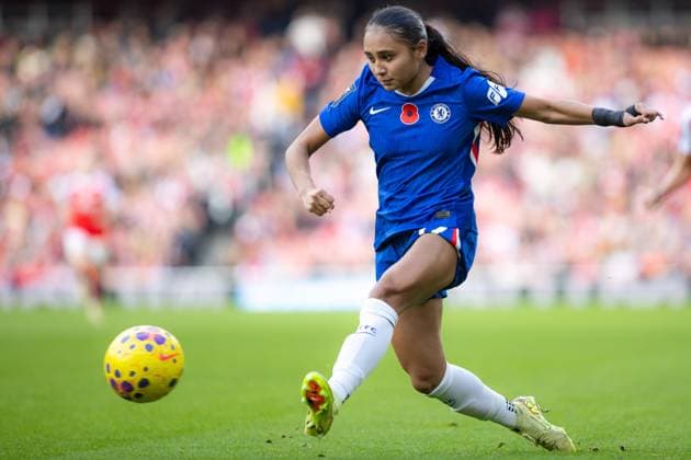 Arsenal Women FC vs Chelsea FC Women in the Barclays Womens Super League 08 Nov 2025 Alyssa Thompson of Chelsea FC Women London Emirates Stadium London England, UK NEWSPAPERS OUT Copyright: xImmyxThompson-Bland IPSxPhotoxAgencyx