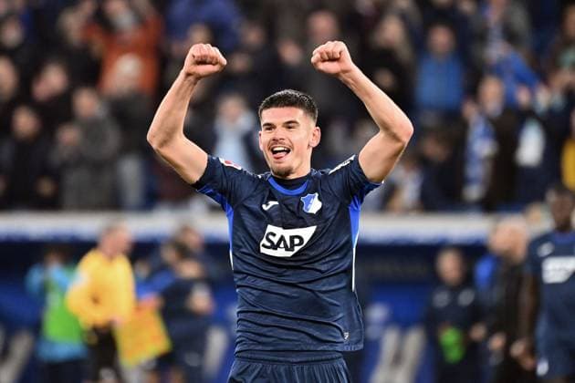 Albian HAJDARI 1899 Hoffenheim , cheering,joy,enthusiasm,action,single image,cropped single motif,half figure,half figure Football 1 Bundesliga Season 2025 2026, 10 Matchday, Matchday10 TSG 1899 Hoffenheim RB Leipzig 3 1 on 08 11 2025 PreZero ARENA