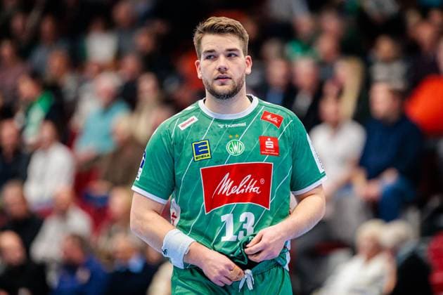 Ian Weber GWD Minden, 13 GER, GWD Minden vs MT Melsungen, Handball, 1 Bundesliga, Matchday 11, Season 2025 2026, 08 11 2025 GER, GWD Minden vs MT Melsungen, Handball, 1 Bundesliga, Matchday 11, Season 2025 2026, 08 11 2025 Luebbecke Copyright: xEibner-Pressefoto JanxRollingerx EP_JSK